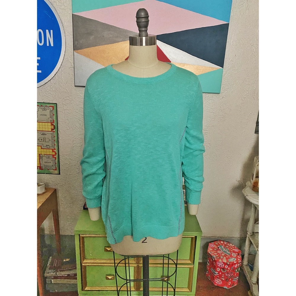 Vineyard Vines Mint Green Cotton Linen Pullover Sweater Size S